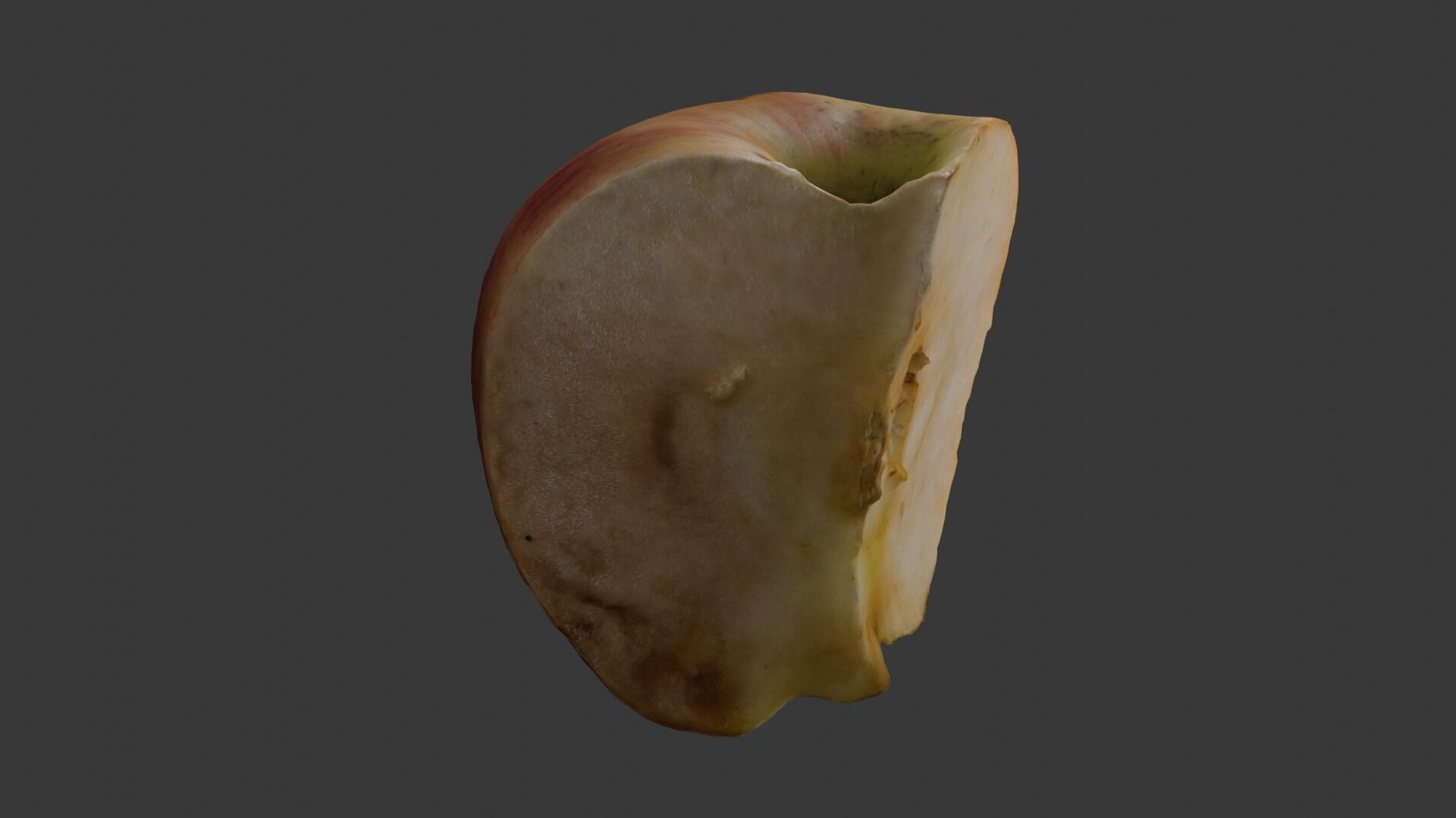 Sliced Rotten Apple 3D Model Low-poly 3D model_7