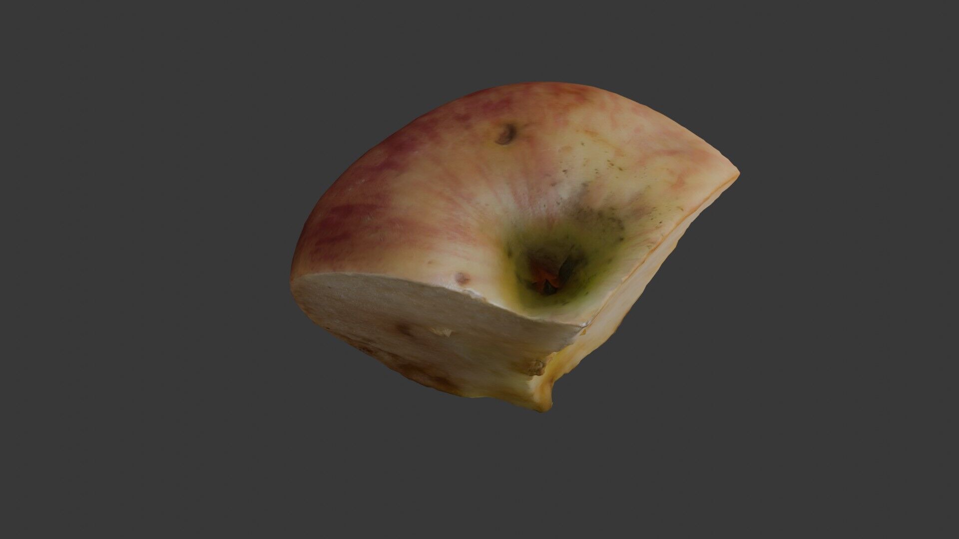 Sliced Rotten Apple 3D Model Low-poly 3D model_5