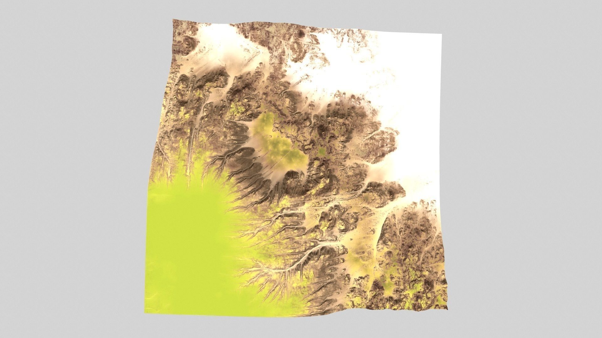 Terrain skirt with grass and trees 3D model_8