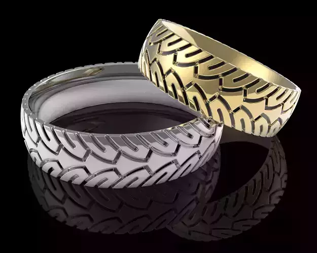 Printable wedding band ring motobike wheel- STL 3d cad file