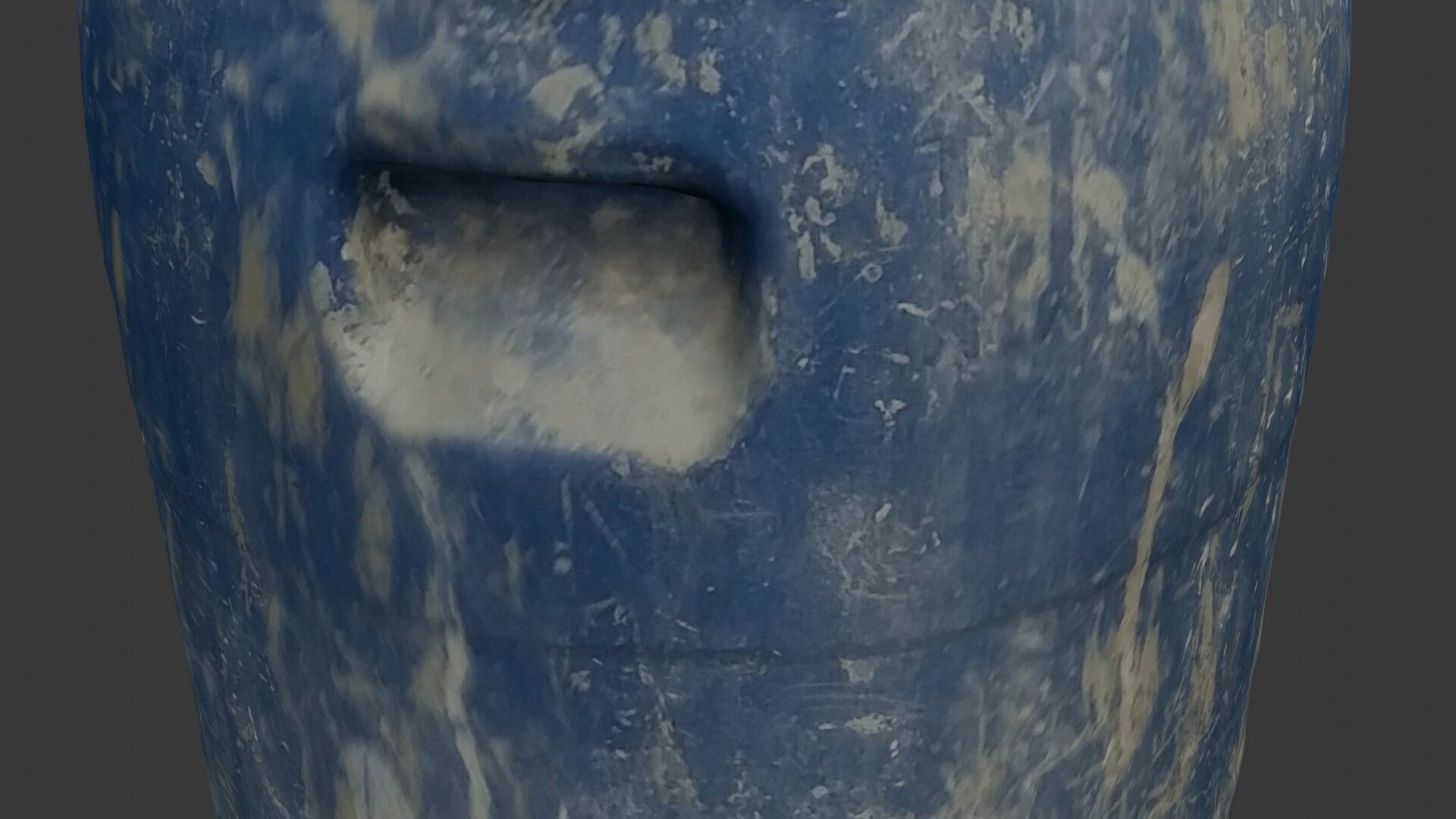 Old Blue Plastic Barrel 3D Model Low-poly 3D model_3