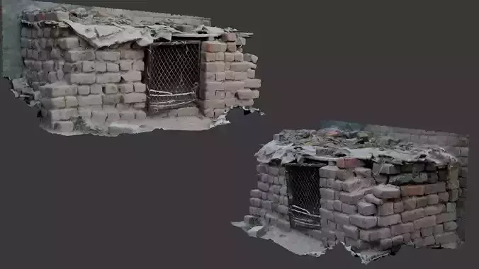 Rustic Brick Structure 3D Model 