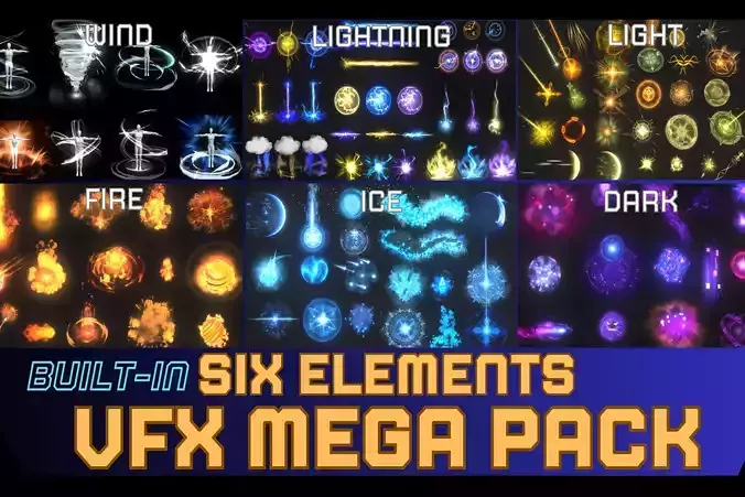 Unity Game VFX - Six Elements VFX Mega Pack - Built-In