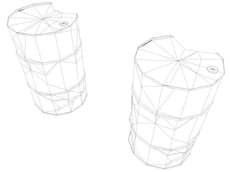 Broken Low Poly Barrels Low-poly 3D model_3