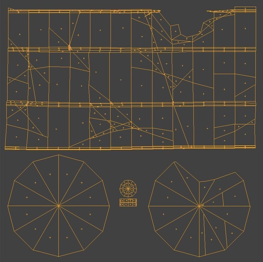 Broken Low Poly Barrels Low-poly 3D model_5