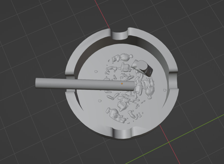 Cendrier avec cigarettes 3D model_4