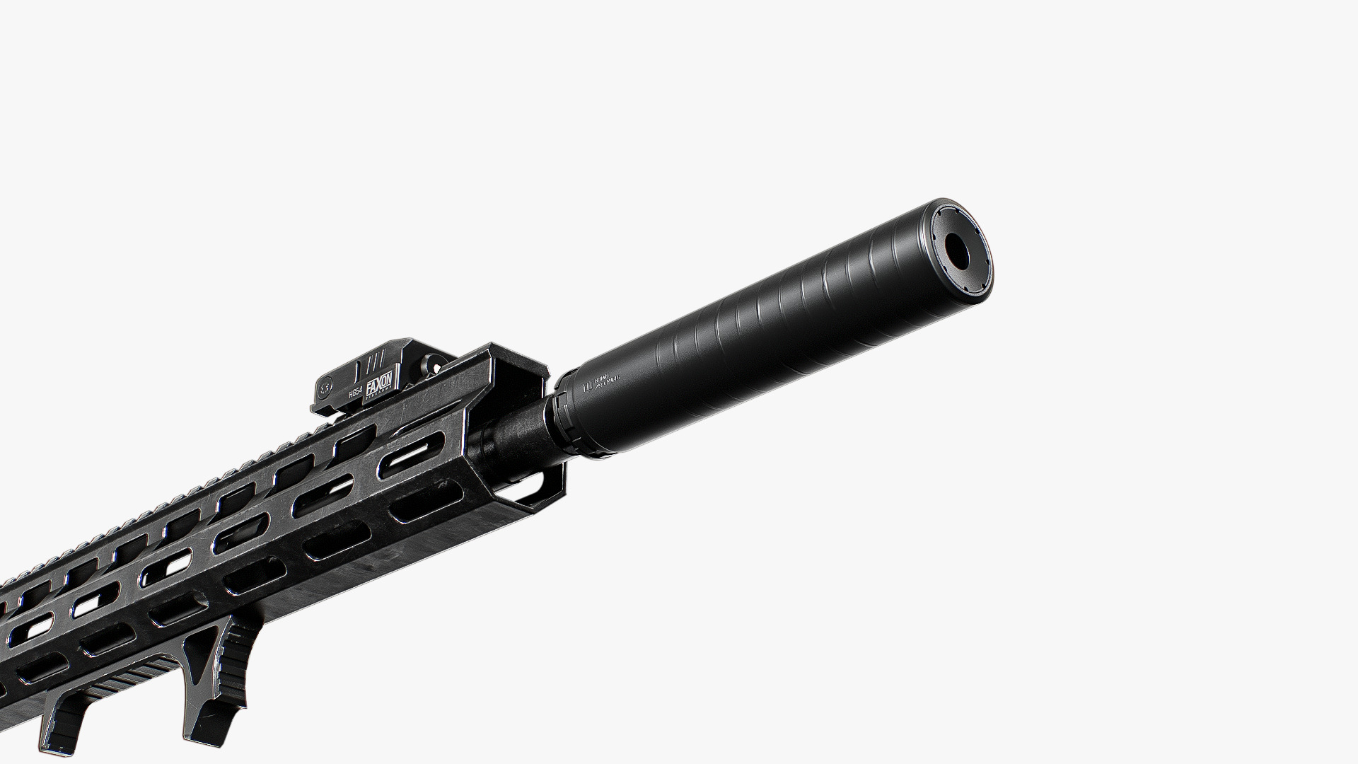 Primal 458 caliber suppressor Low-poly 3D model_8