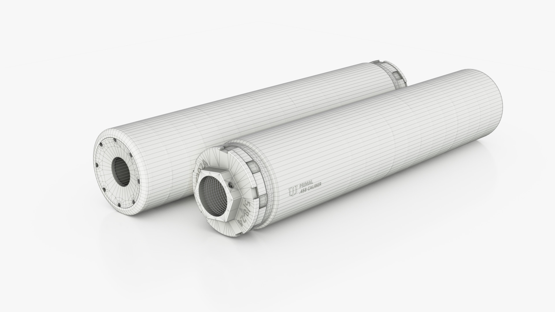 Primal 458 caliber suppressor Low-poly 3D model_9