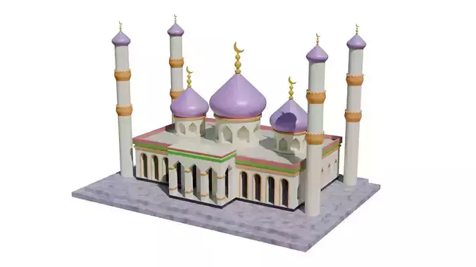 3D Mosque Model Realistic Islamic Architecture