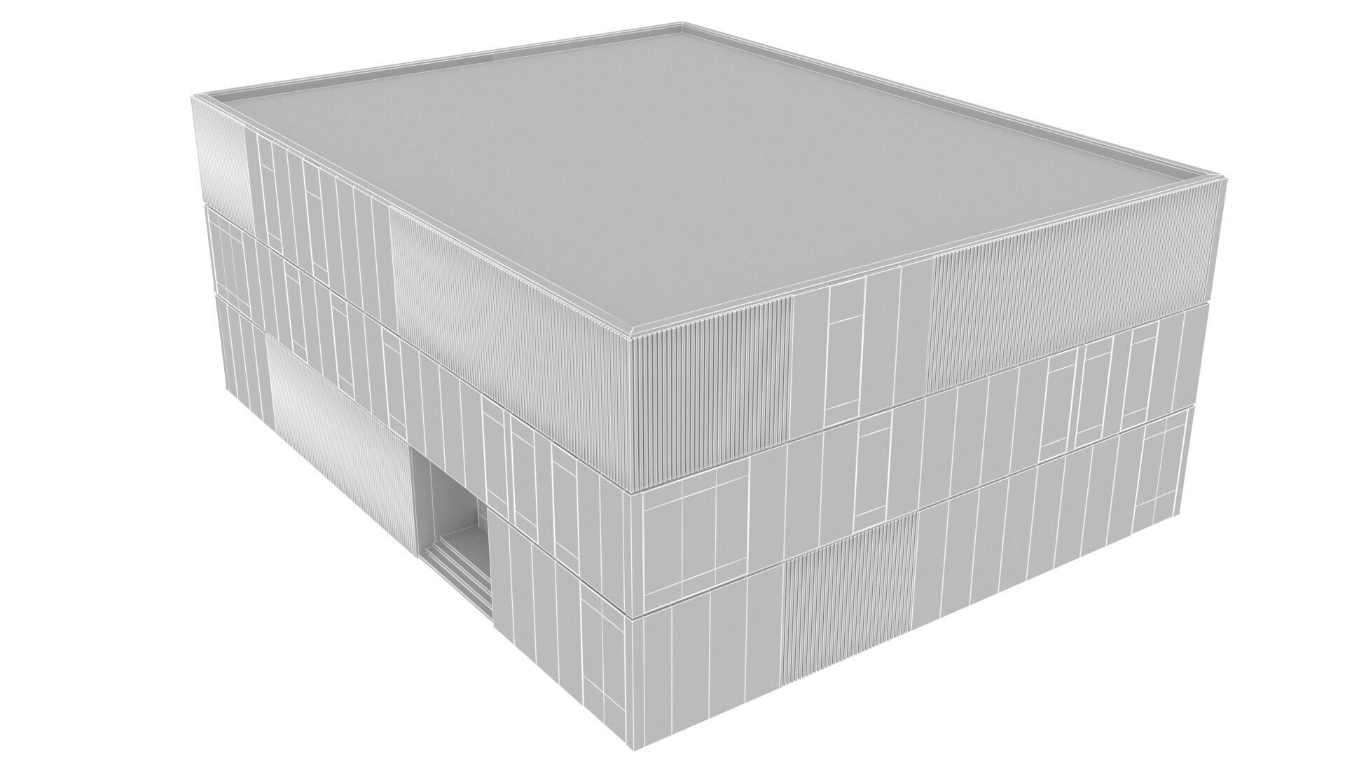 gallery building Low-poly 3D model_10