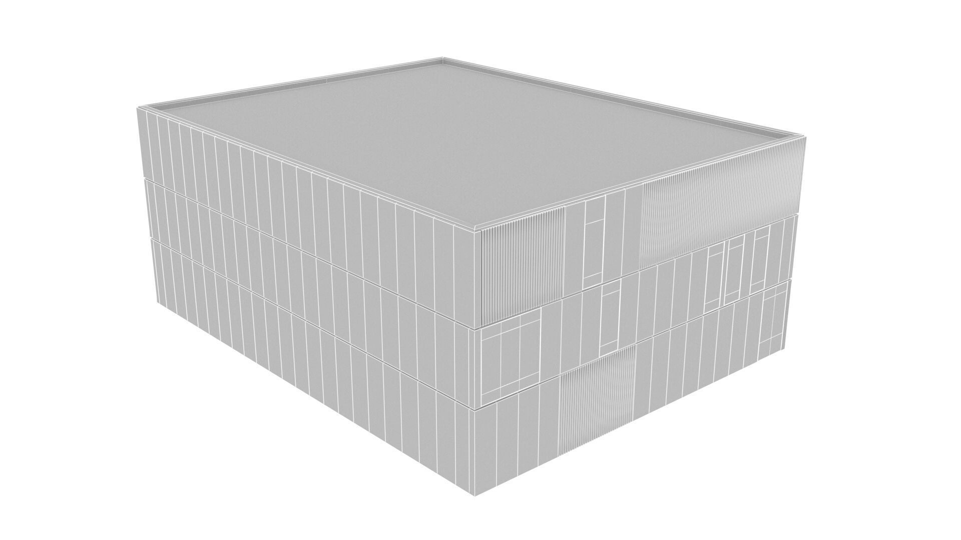 gallery building Low-poly 3D model_8