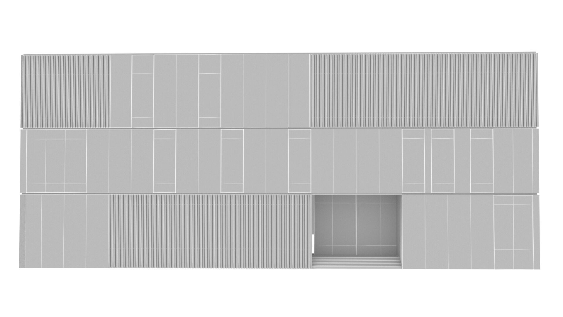 gallery building Low-poly 3D model_9