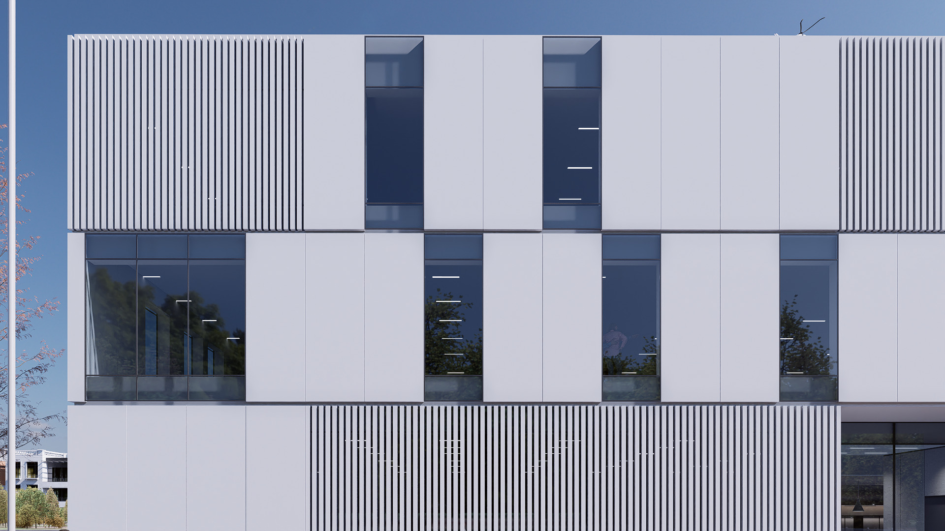 gallery building Low-poly 3D model_5