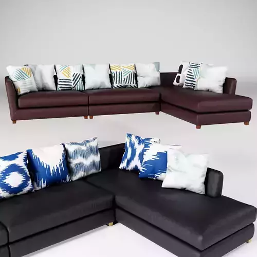 L shape Leather sofa set