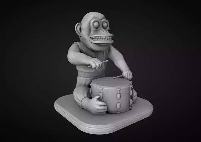 The Monkey Drummer Toy  3D print model