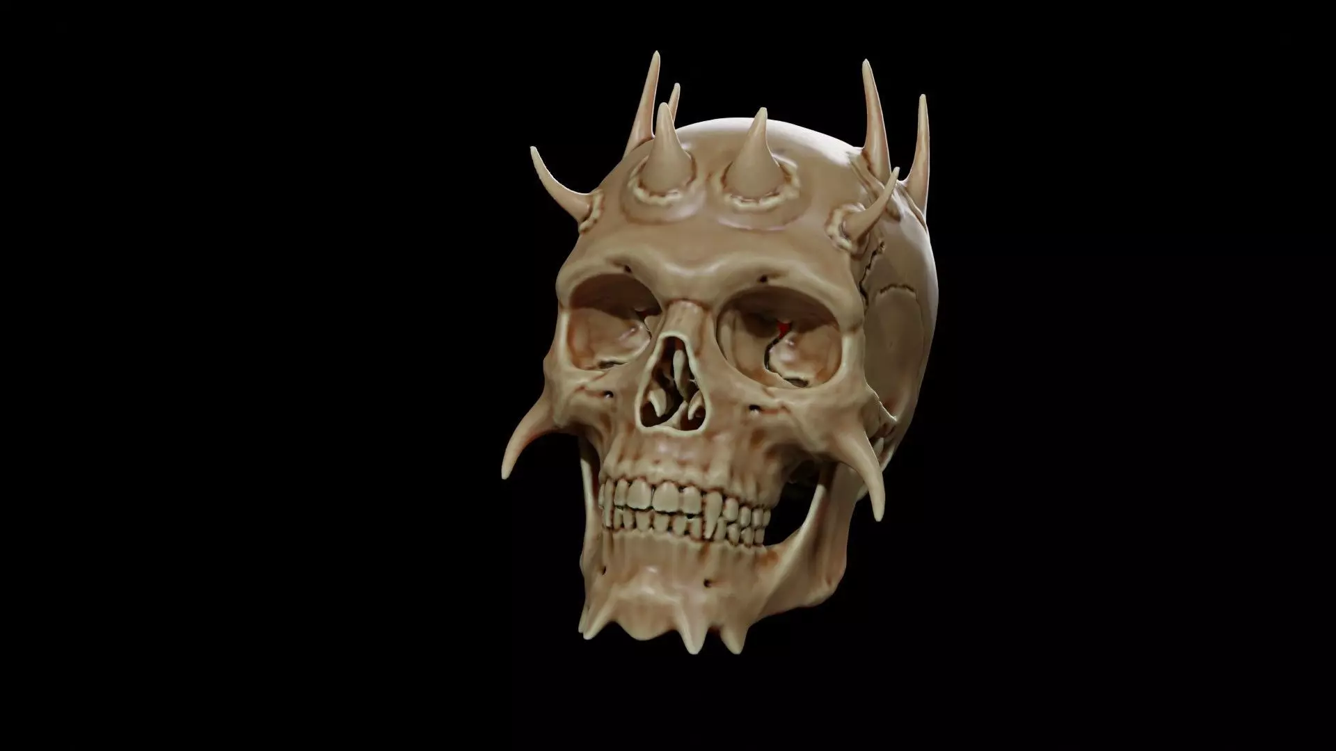 Demon skull sculpture ready to print 3D model