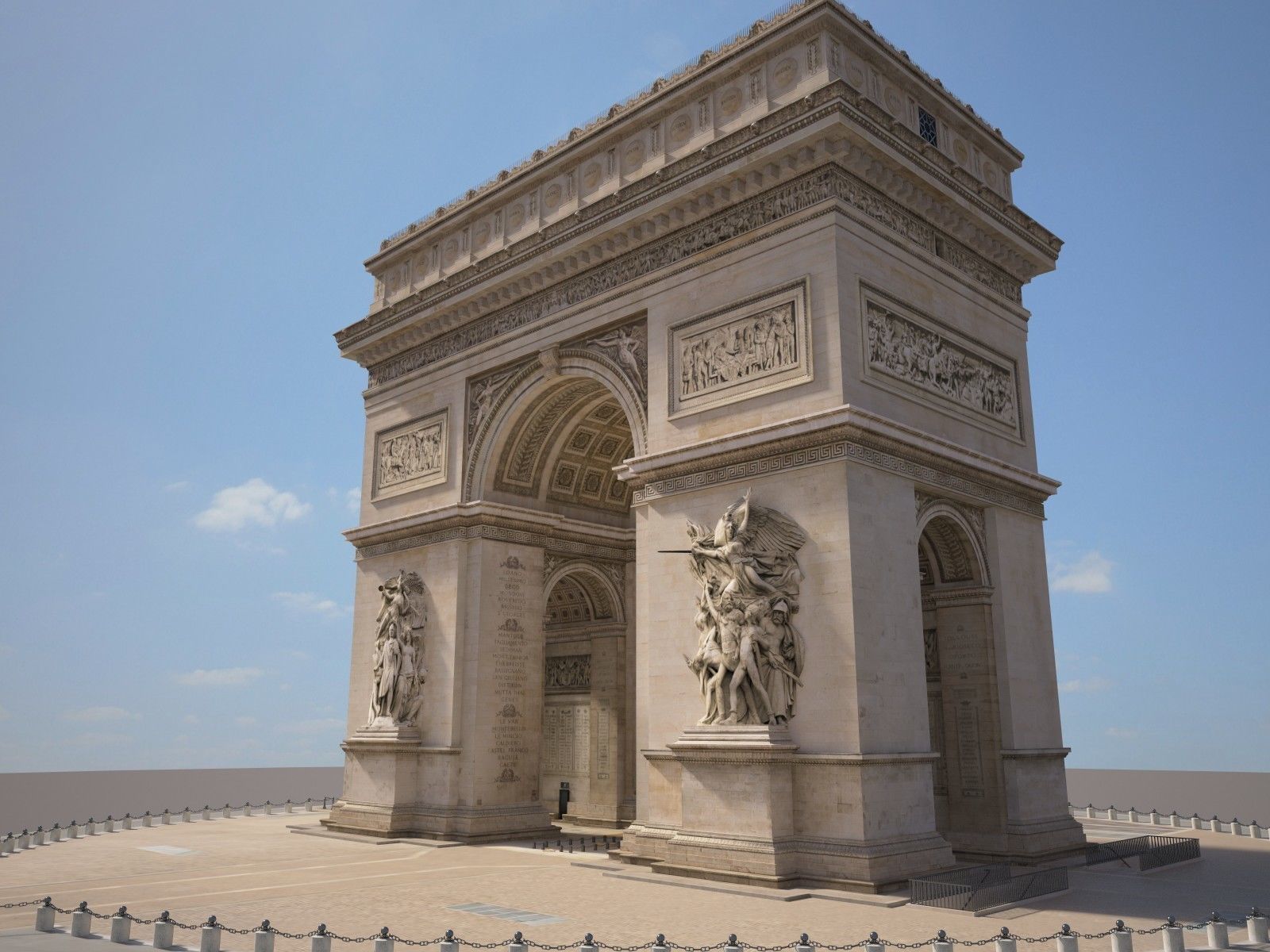 Paris Triumphal Arch 3D model_5