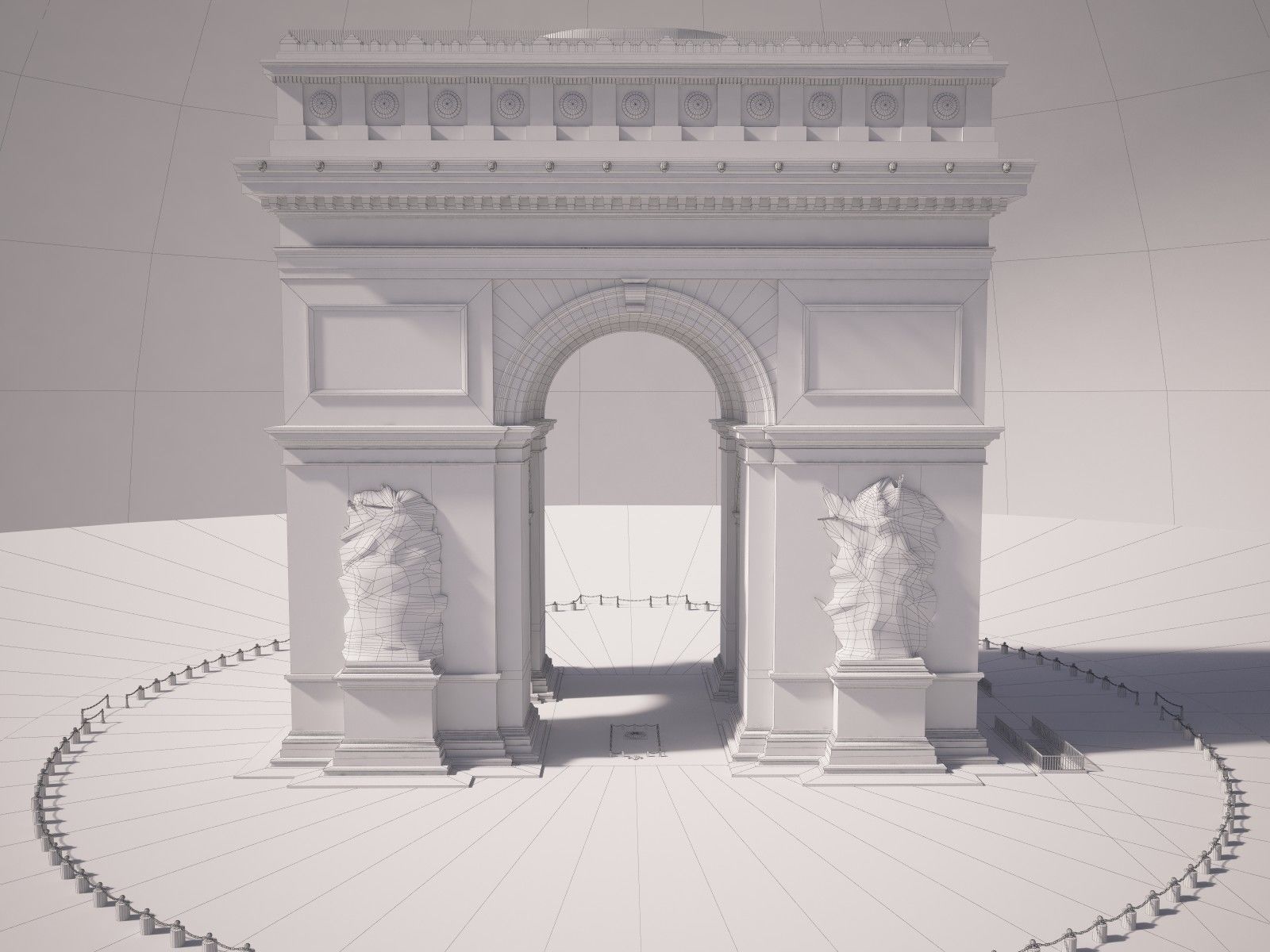 Paris Triumphal Arch 3D model_15