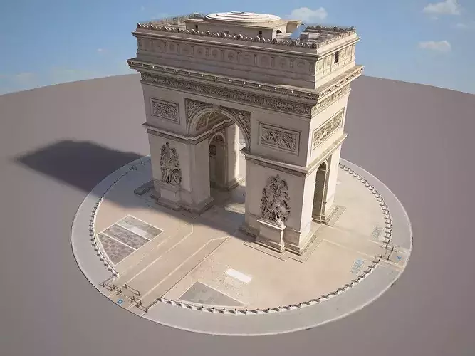 Paris Triumphal Arch 3D model 2