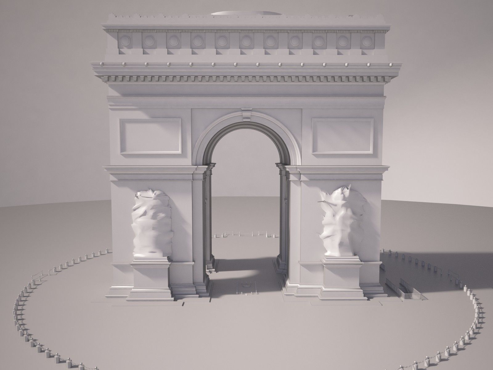 Paris Triumphal Arch 3D model_8