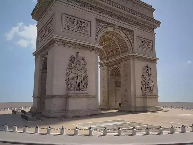 Paris Triumphal Arch 3D model 5