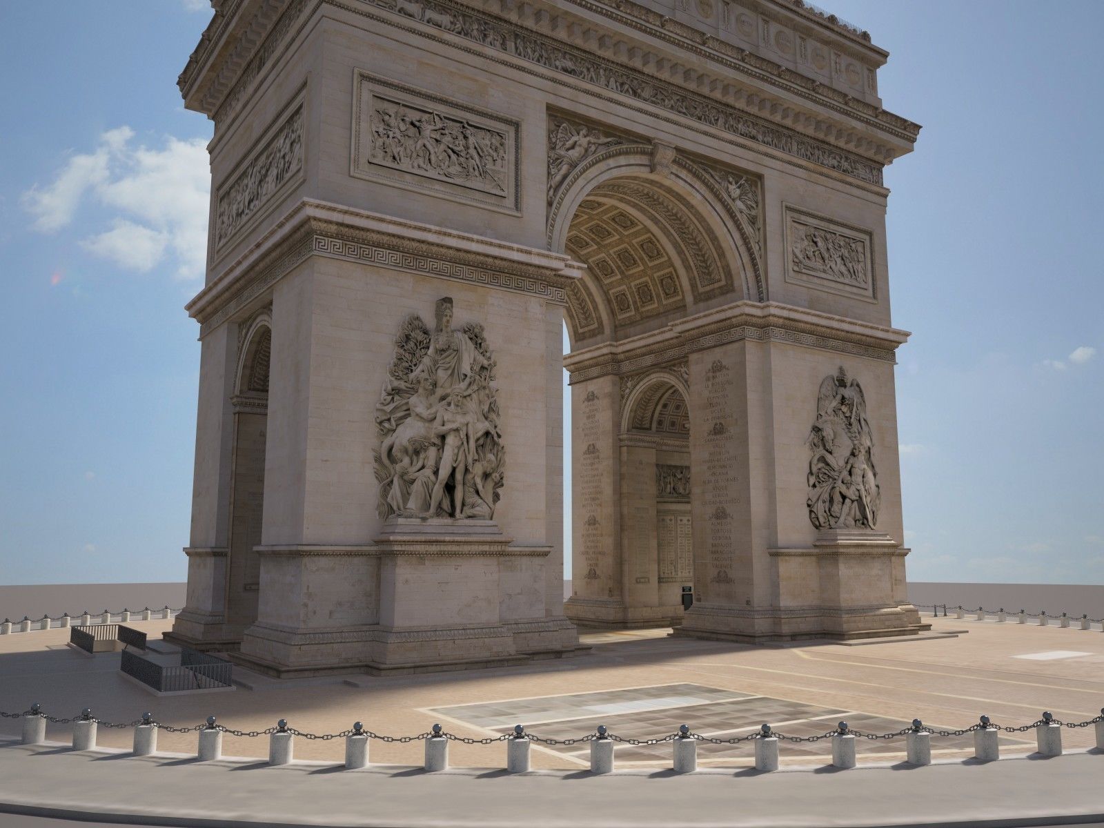 Paris Triumphal Arch 3D model_4