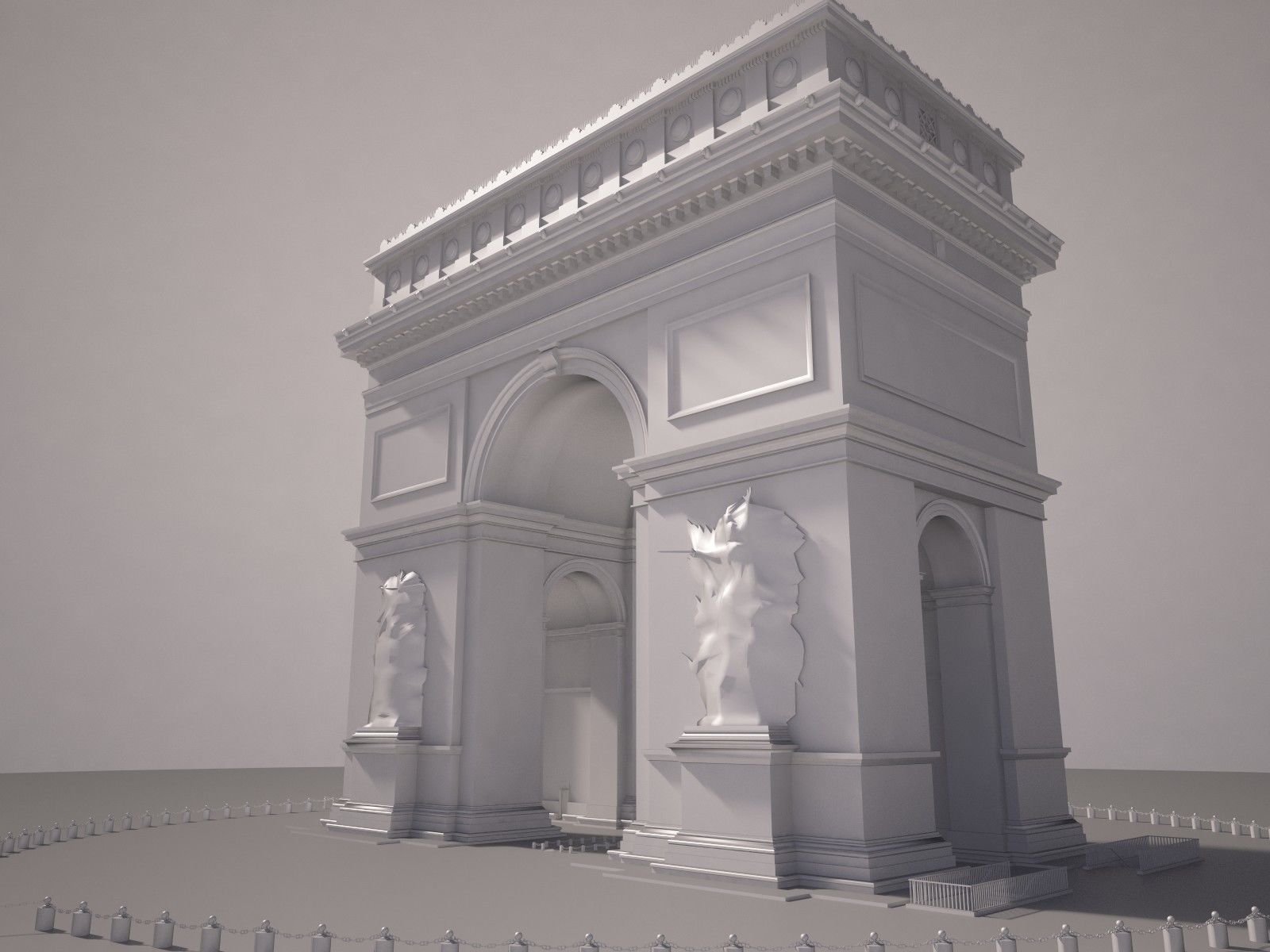Paris Triumphal Arch 3D model_12