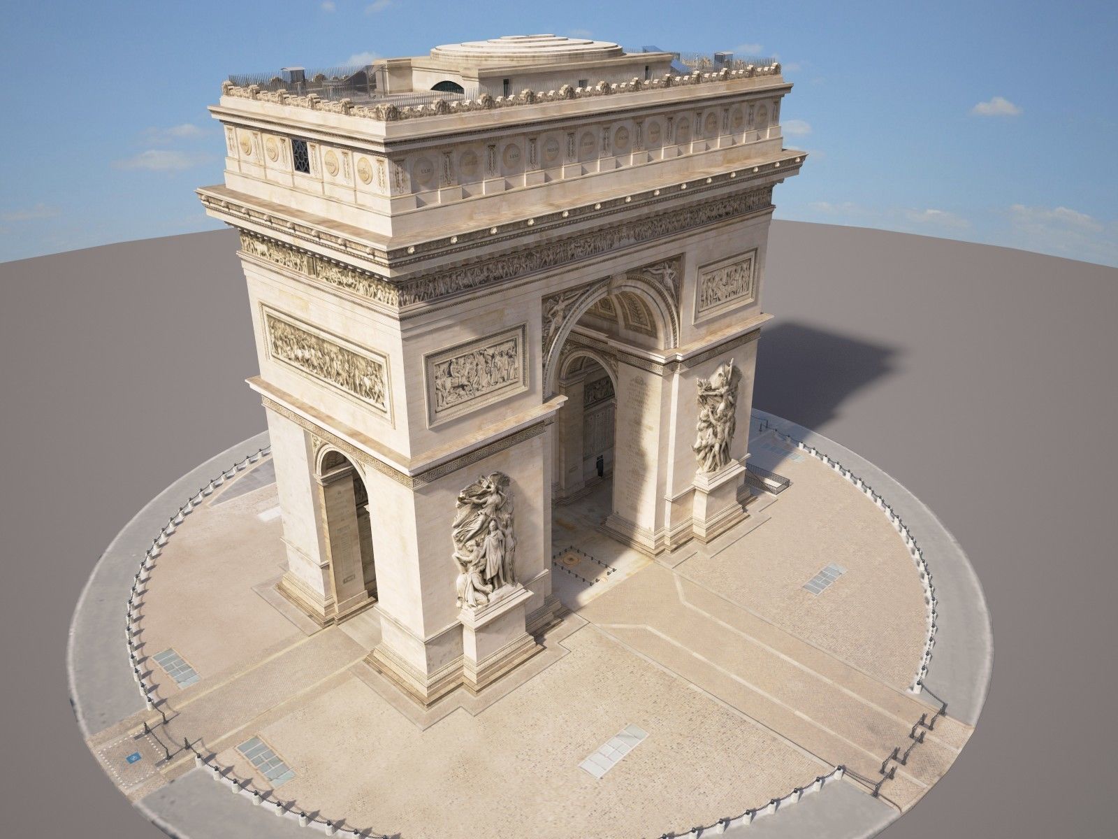 Paris Triumphal Arch 3D model_10