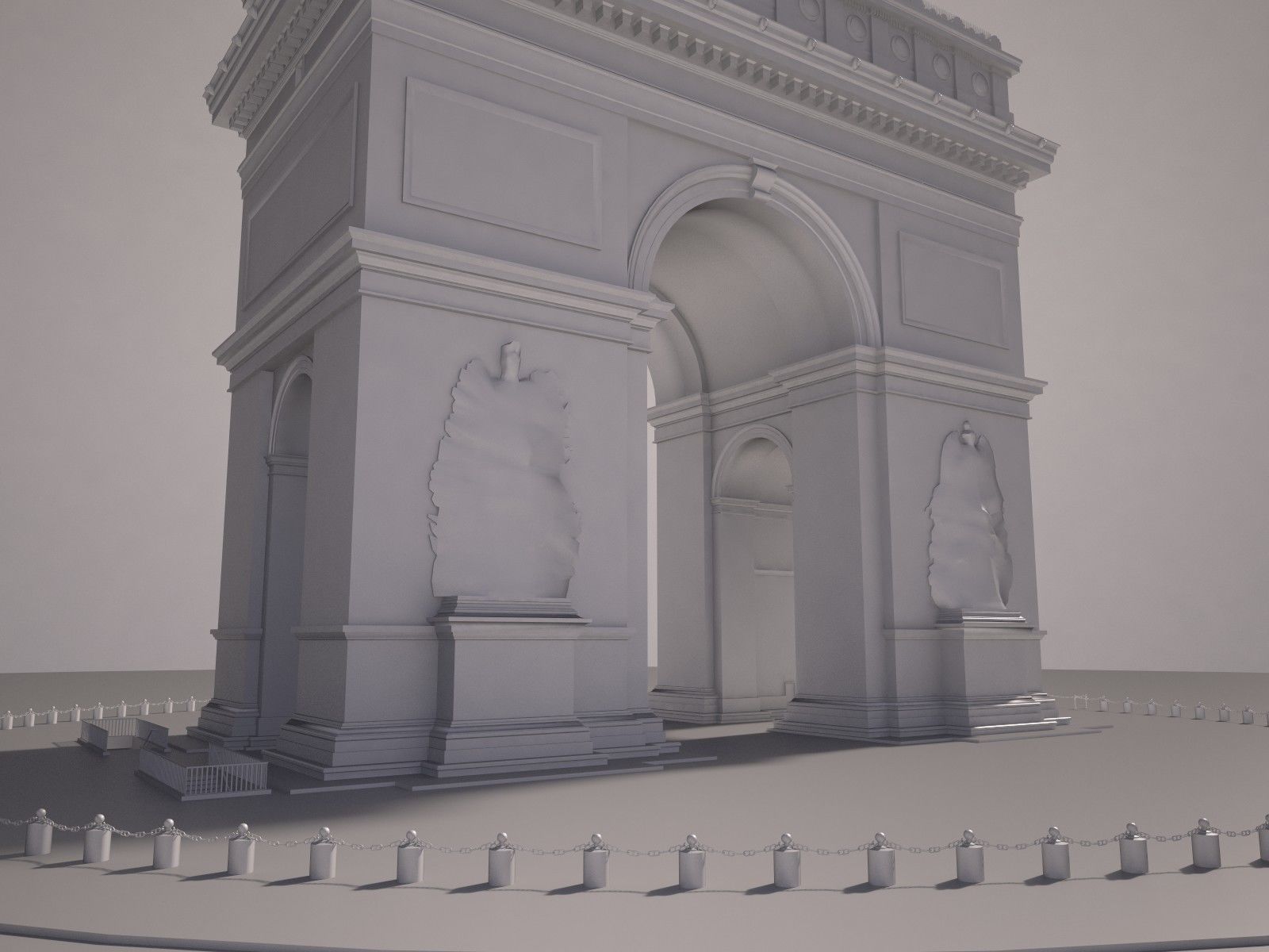 Paris Triumphal Arch 3D model_11