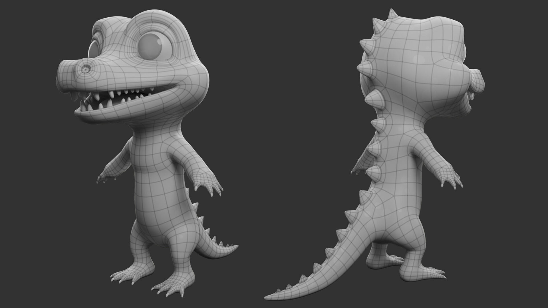 Crocodile 2 Cartoon Low-poly 3D model_6
