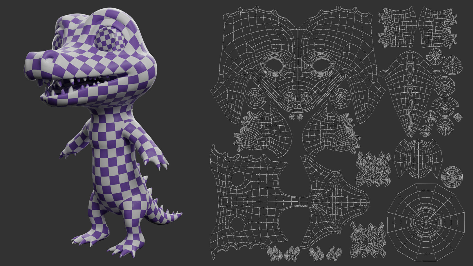 Crocodile 2 Cartoon Low-poly 3D model_7