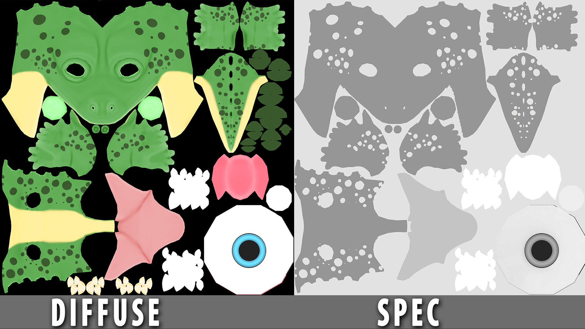 Crocodile 2 Cartoon Low-poly 3D model_8