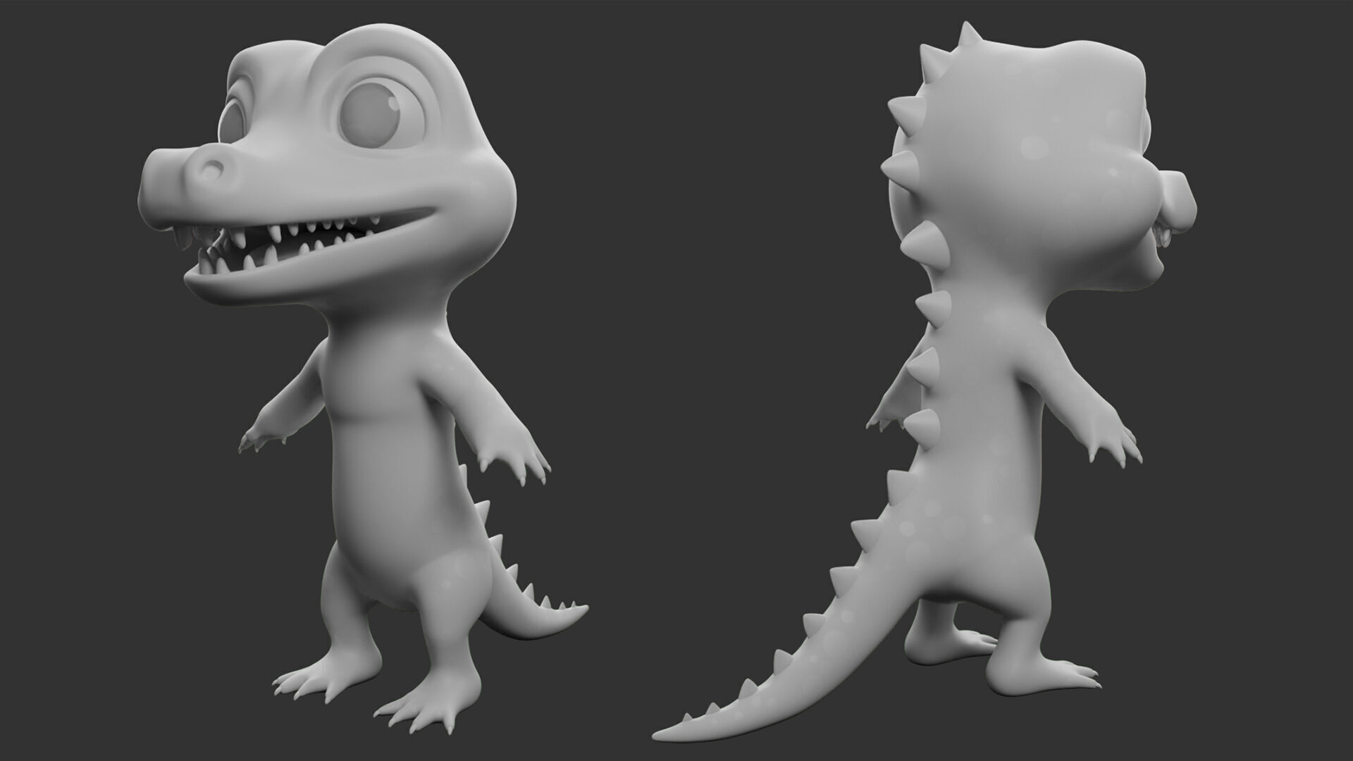 Crocodile 2 Cartoon Low-poly 3D model_5