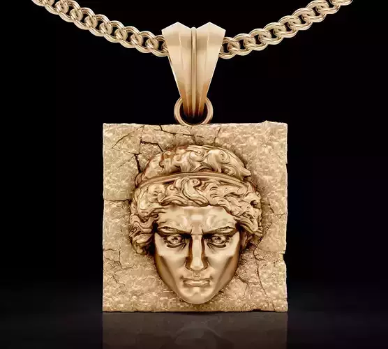 Greek pendant printable gold jewelry printable 3D model