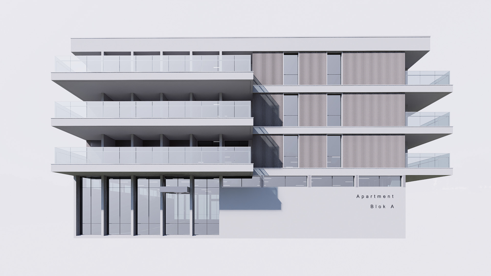 apartment building realistic Low-poly 3D model_6