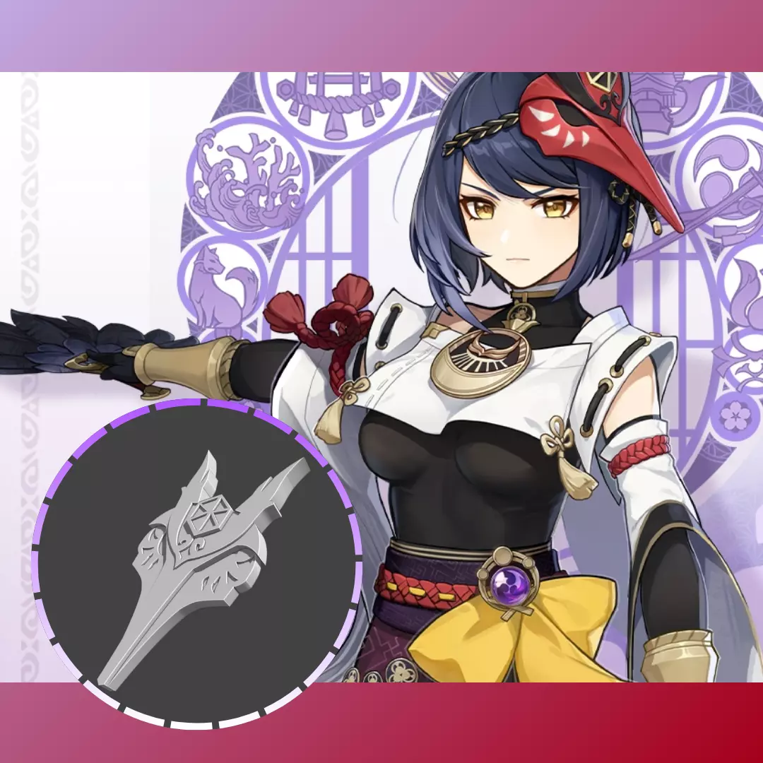 Kujou Sara Mask - Flat Ver 3D print model