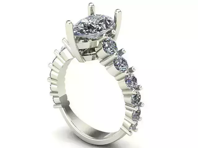 Engagement Ring With Pear and Round Diamond