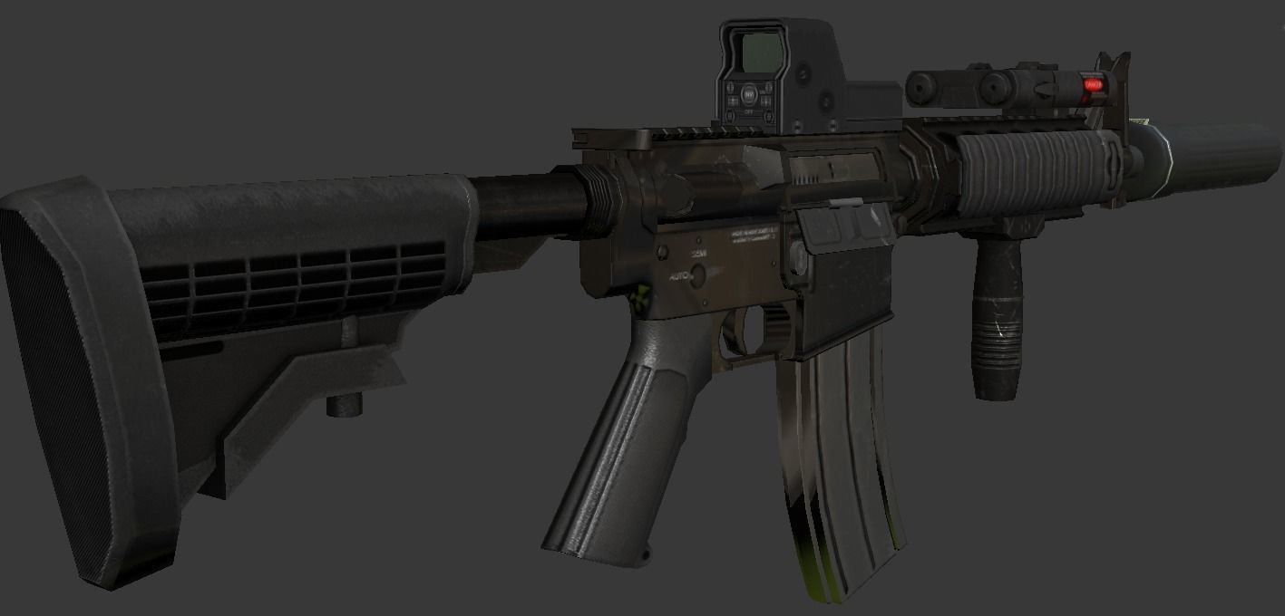 Unity3D 5 - 4 PBR Gun package - Low-poly 3D model_10