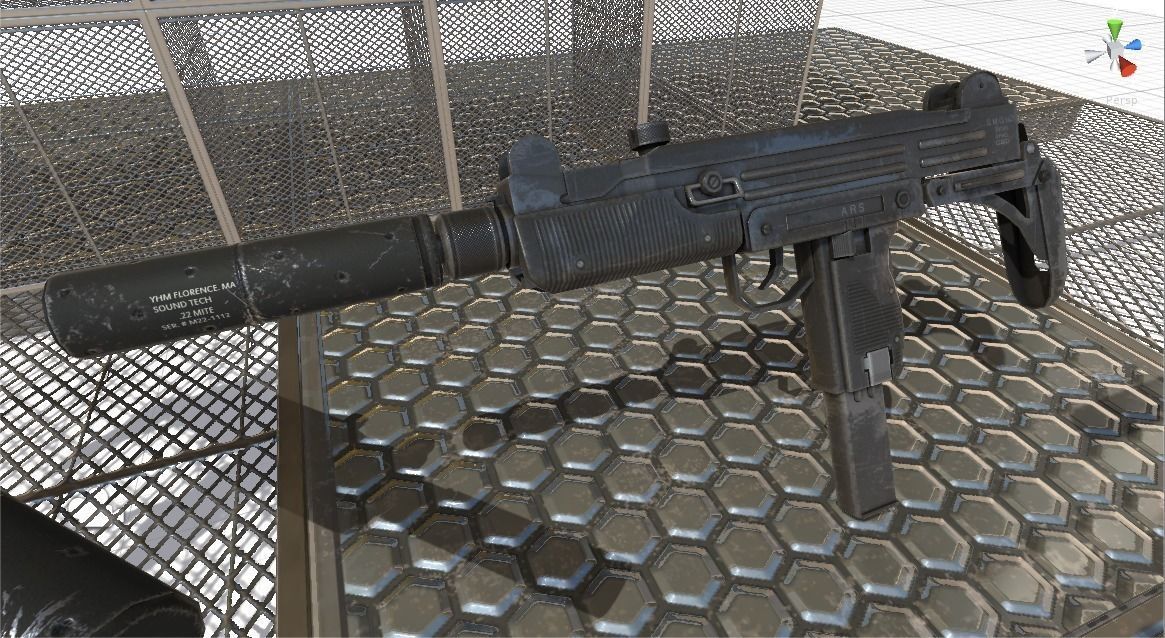 Unity3D 5 - 4 PBR Gun package - Low-poly 3D model_5