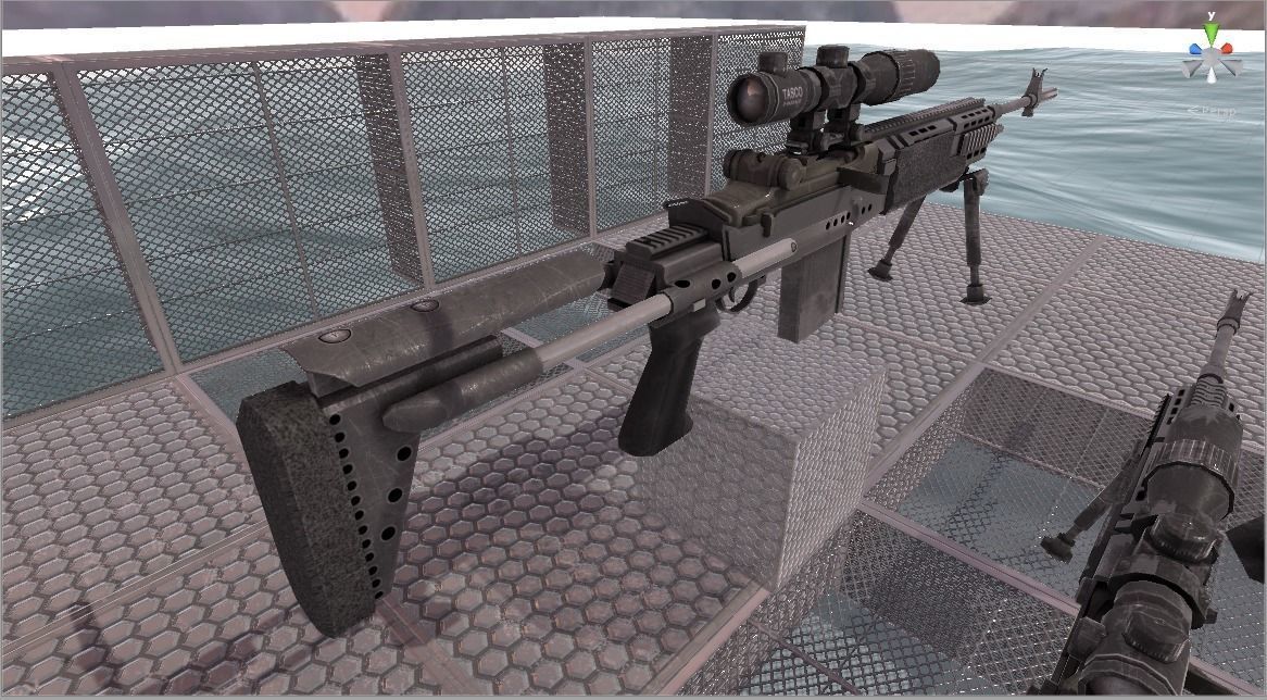 Unity3D 5 - 4 PBR Gun package - Low-poly 3D model_1