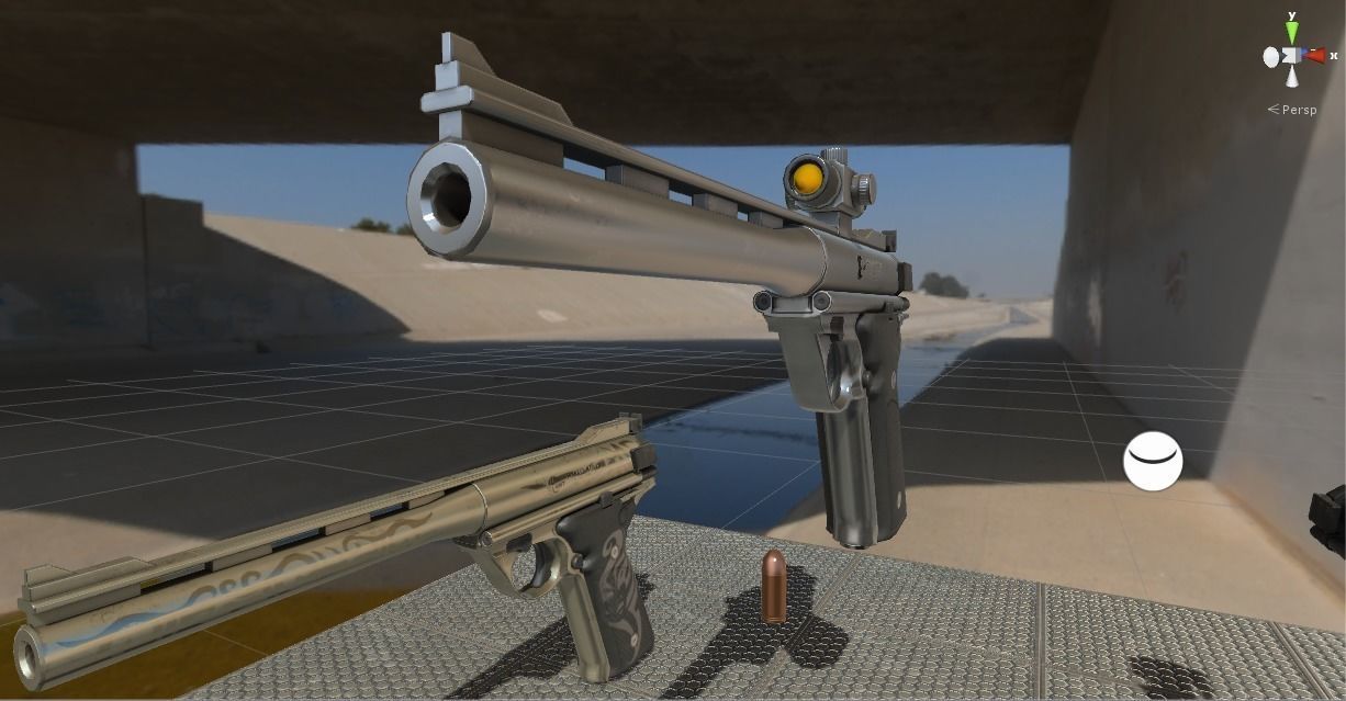 Unity3D 5 - 4 PBR Gun package - Low-poly 3D model_7