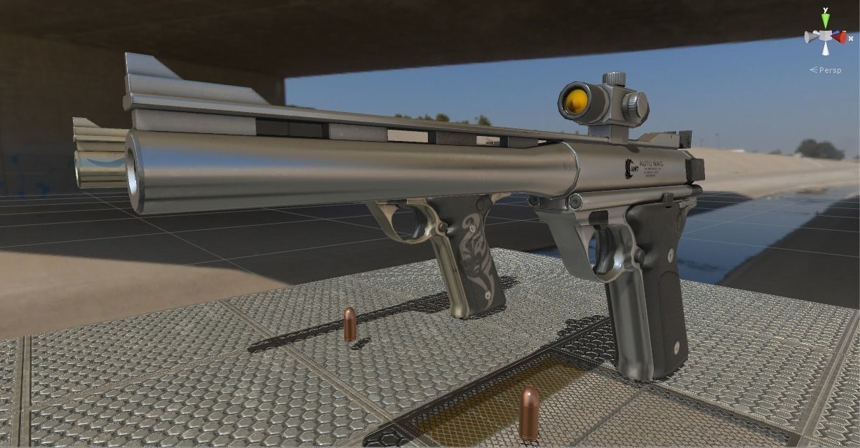 Unity3D 5 - 4 PBR Gun package - Low-poly 3D model_8