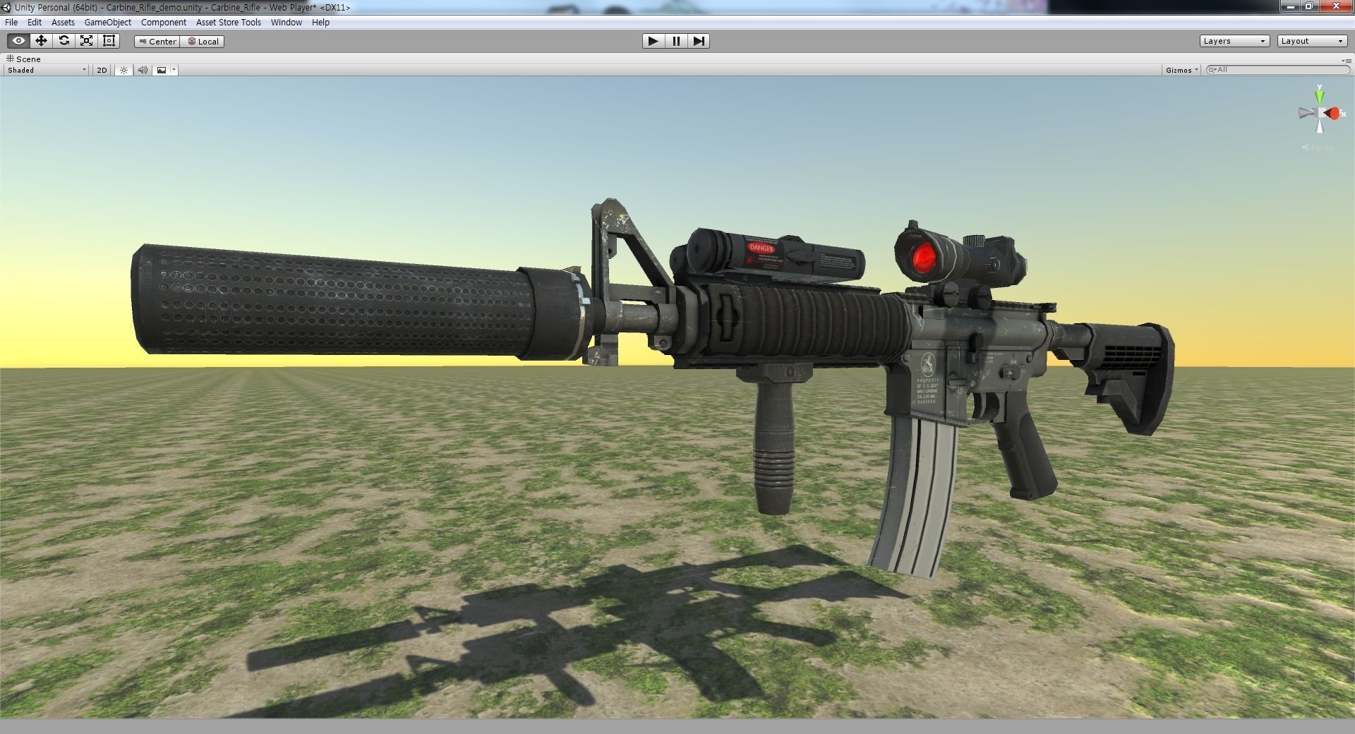 Unity3D 5 - 4 PBR Gun package - Low-poly 3D model_12