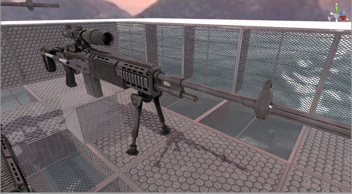 Unity3D 5 - 4 PBR Gun package - Low-poly 3D model_0