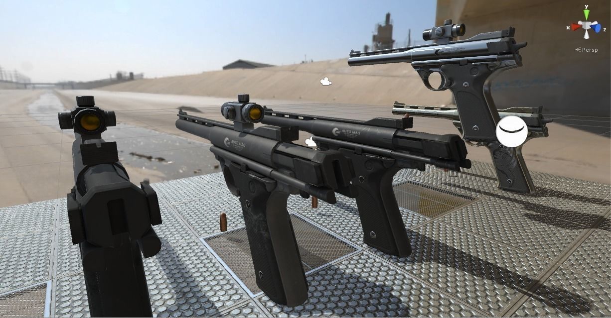 Unity3D 5 - 4 PBR Gun package - Low-poly 3D model_9