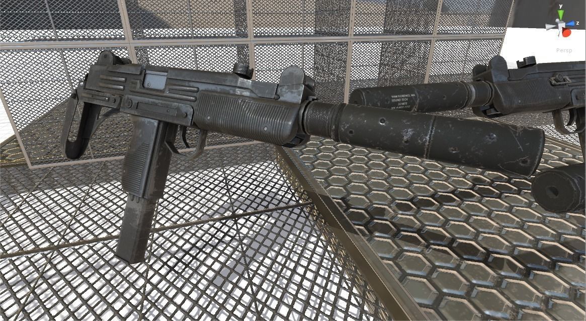 Unity3D 5 - 4 PBR Gun package - Low-poly 3D model_4