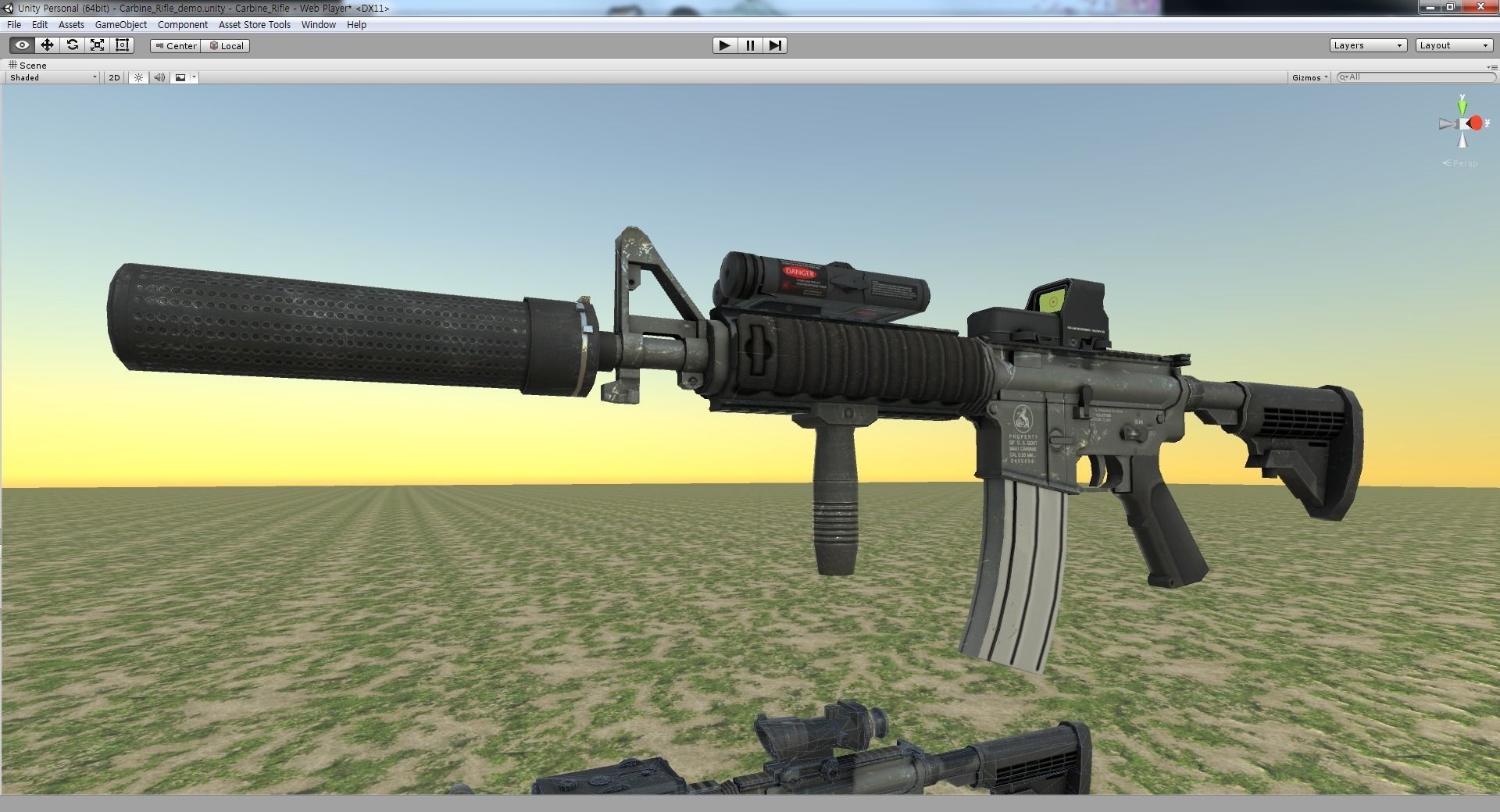 Unity3D 5 - 4 PBR Gun package - Low-poly 3D model_11