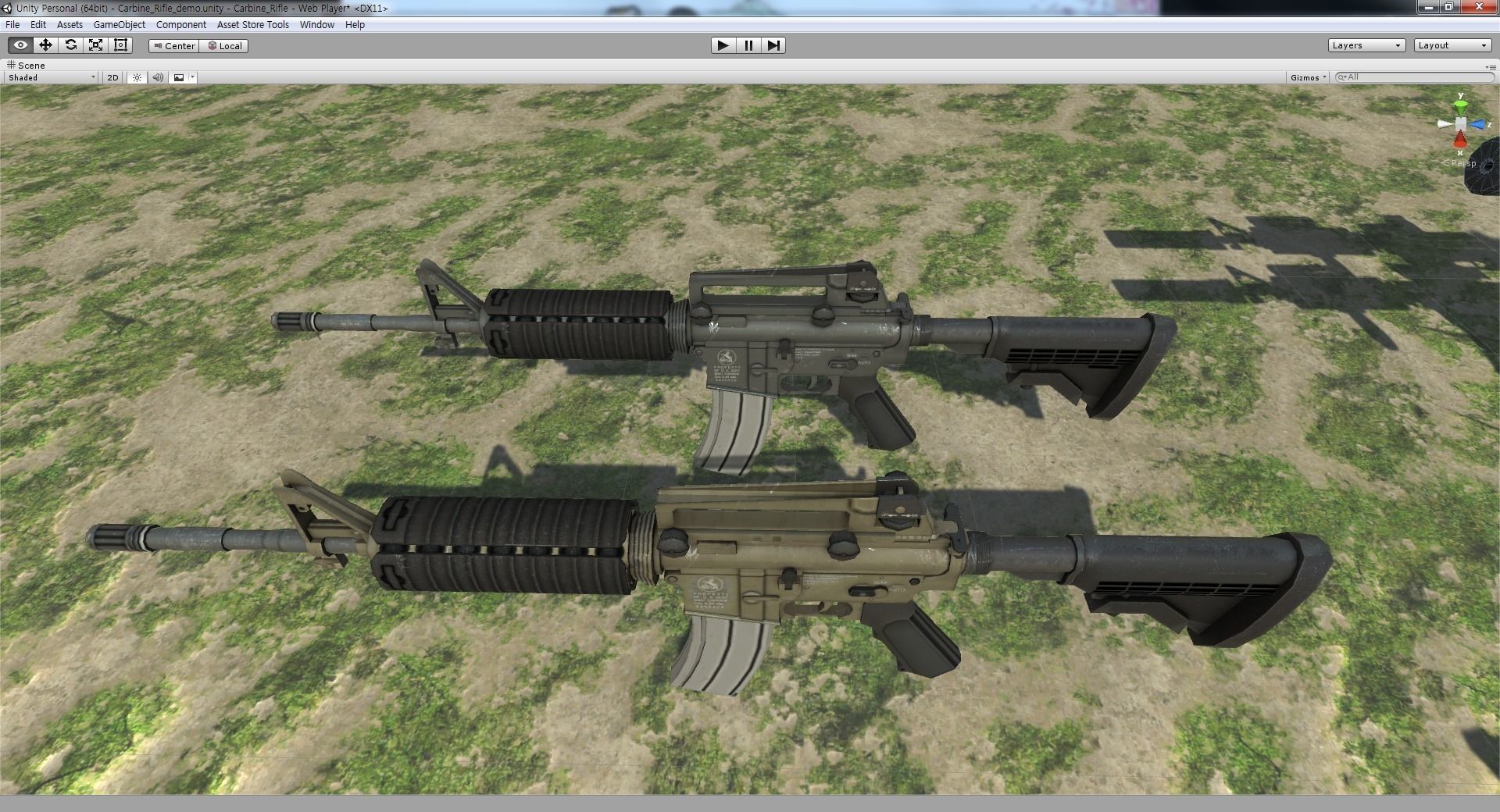 Unity3D 5 - 4 PBR Gun package - Low-poly 3D model_13