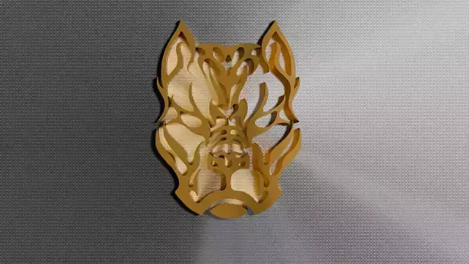 Stylized Tribal PITBULL Head - High-Quality 3D Model Low-poly 3D model