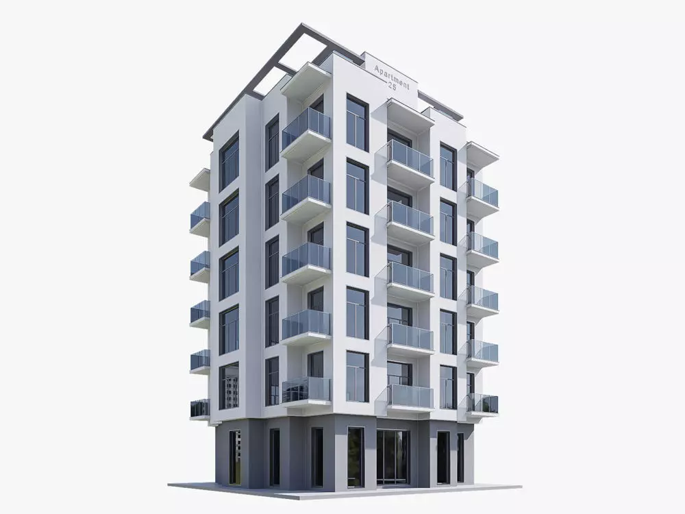 aparment Low-poly 3D model_0